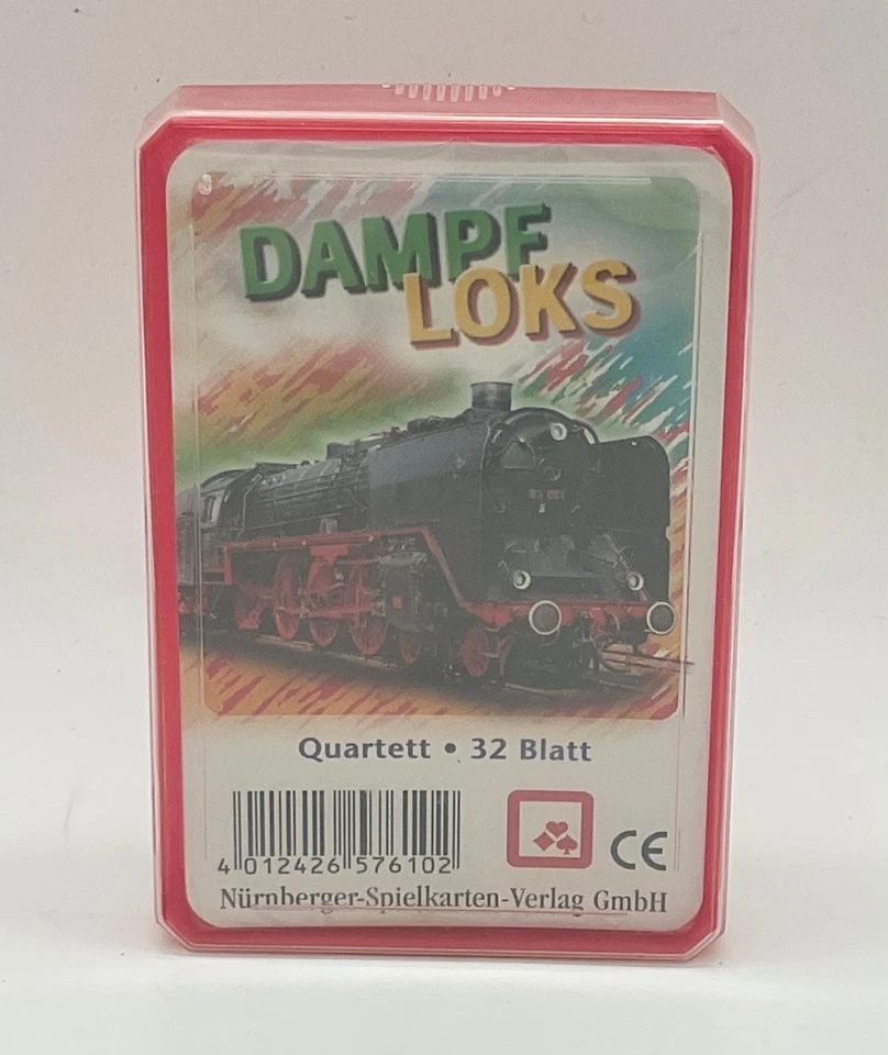 Altes Quartett-Spiel Nürnberger Spielkarten ,,Dampfloks,, 32 Blatt ,Neu in OVP, - Bild 1 von 1