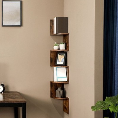Schwebendes Eckregal, Wandregal Bücherregal Aufbewahrungsregal für Schlafzimmer