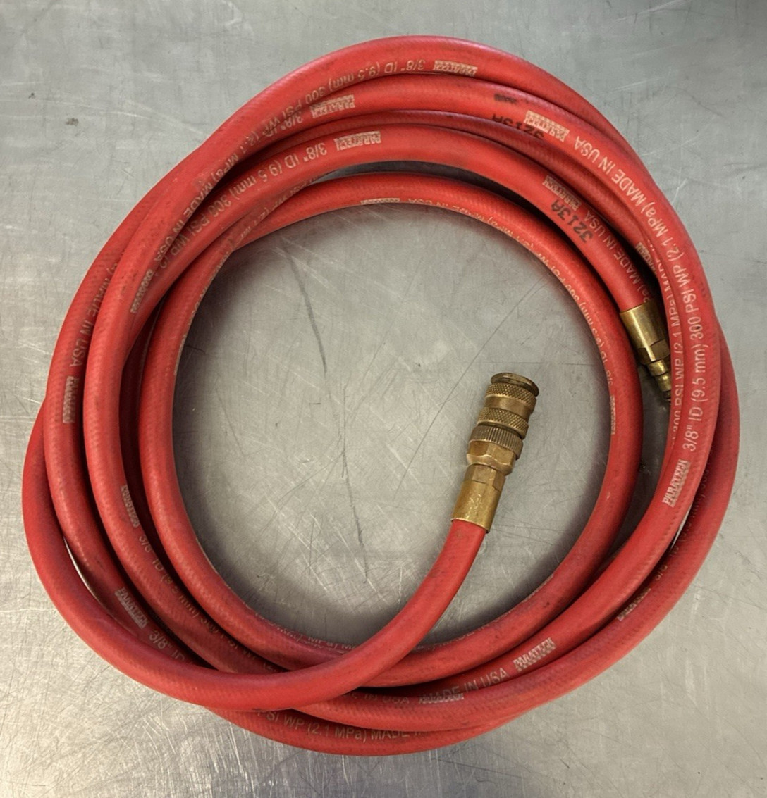 Red Air Hose 300 PSI 10 Bar 9.5 mm 16'+ Long for use w/ Paratech Air Lift Bag