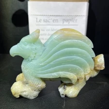 2.2LB 150mm" Natural Amazonite Griffin Crystal Ornament Quartz Carving Gift