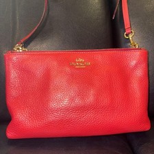 COACH Leather Shoulder Bag Red