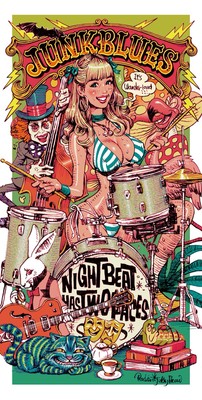 RARE Rockin  Jelly Bean JUNK BLUES Poster 15x30  LTD Edition Wonderland Art NEW
