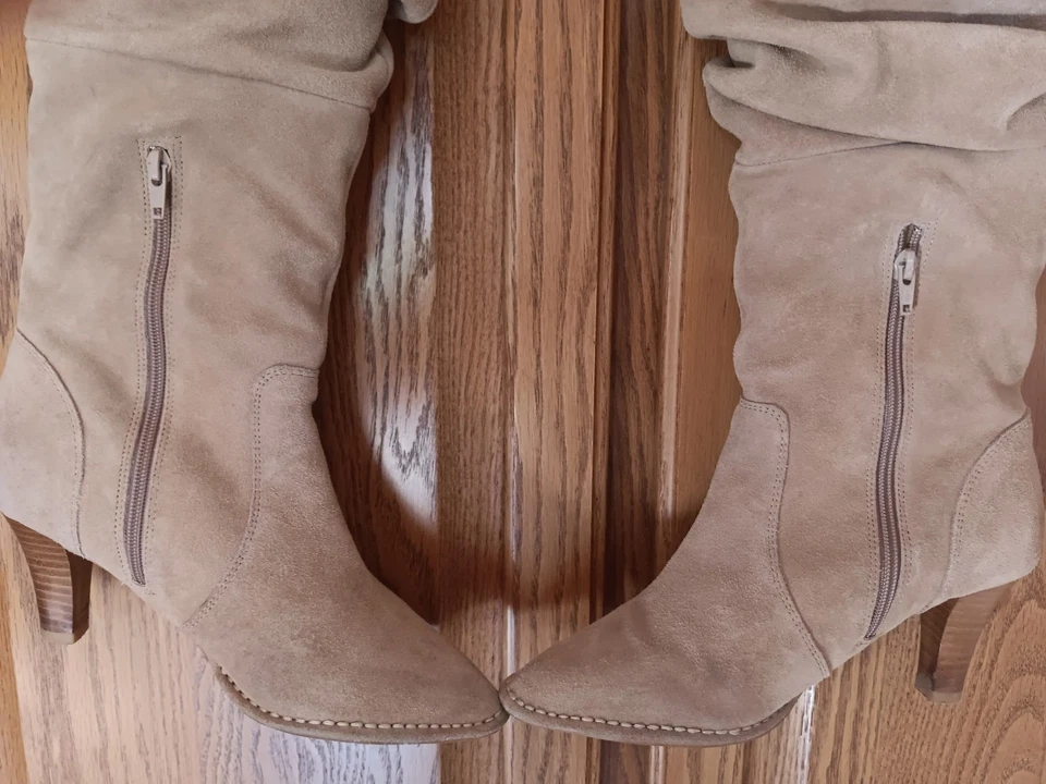 Botas de mujer 8,5 W de gamuza holgadas fruncidas pantorrilla tostadas Foto 3 de 4