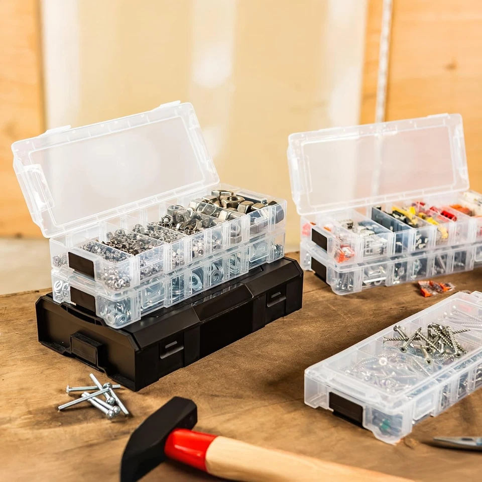 3x L-BOXX Micro – Transparente Kleinteilebox, stapelbar, mit Trennwänden - Bild 4 von 4