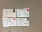 Four Black and white Austria post cards with COSTUMES stamps