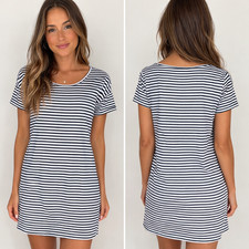 Everlane T-Shirt Dress Size XS Navy Stripe Nautical Casual Chic