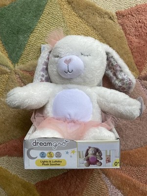 Dreamgro Hase Kaninchen Plüsch Krippe Schnuller Spielzeug Lichter musikalisches Wiegenlied 10 Zoll Brandneu mit Etikett