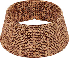 Rattan Christmas Tree Collar, Wicker Tree Skirt Stand Base Cover Brown Wash,