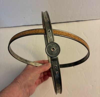 Vintage 7'' Metal & Cork Round Embroidery Hoop Dial Tension Wheel Pat'd Made USA