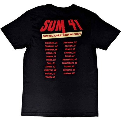 Sum 41 T Shirt Does This Look Like All Killer No Filler European Tour 2022 Black
