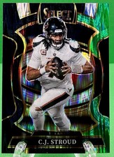 2025 Panini Select Concourse #34 C.J. Stroud Black and Green Prizm Shock