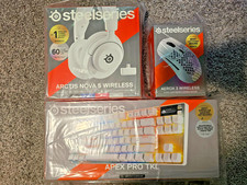 SteelSeries White Gaming Bundle - Apex Pro TKL Keyboard, Nova 5 Headset, Aerox 3
