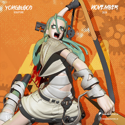Aba Figurine Guilty Gear Hand Painted Model / DIY Kit 18 pcs