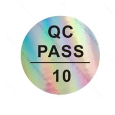 200Pcs Adhesive QC PASS 10 Stickers Silver Warranty Label sticker 10mm or 0.4"