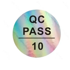 200Pcs Adhesive QC PASS 10 Stickers Silver Warranty Label sticker 10mm or 0.4"
