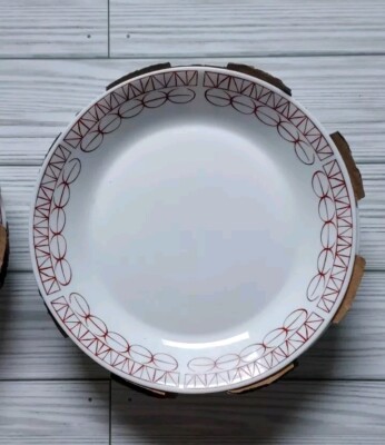 Corelle Everyday Expressions Plate Set Salad Plates 4 Pcs Graphic Stitch 