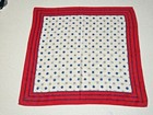 Vintage Anne Klein Scarf Red Blue White Stripes Polka Dot 30.5" Square Lion Logo — photo 6
