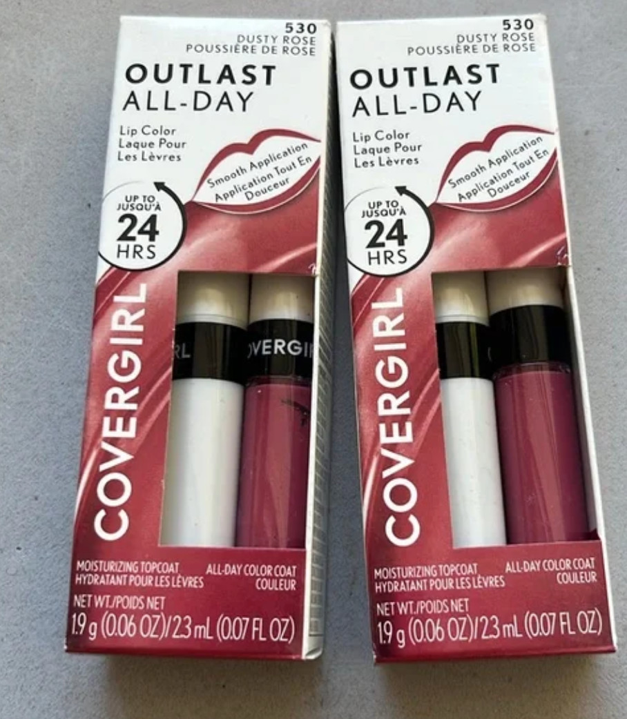 Covergirl Outlast All Day Lip Color & Topcoat 530 Dusty Rose NIP lot of
