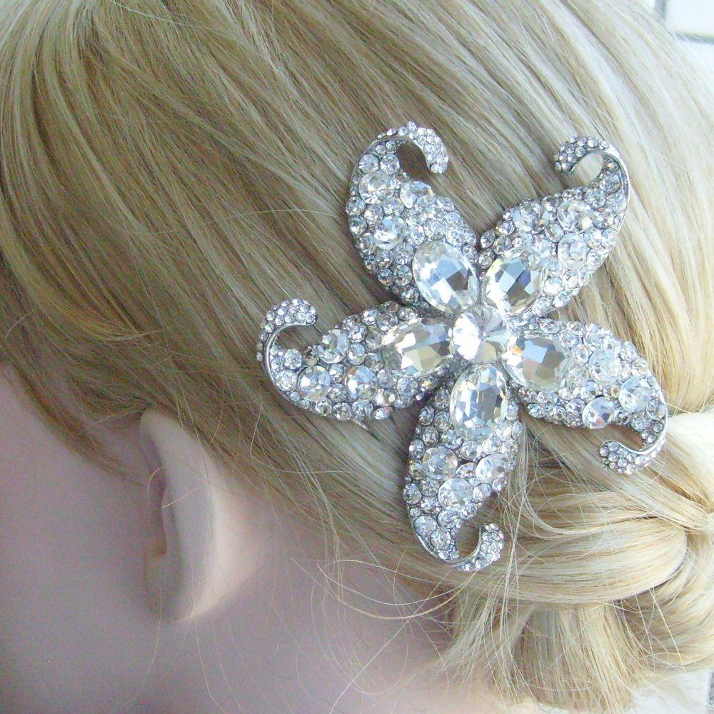 Pearl Rhinestone Hair Side Comb Bridal Headpiece Wedding Hair Clip Amazon.com : Ysleen 2 Pcs Wedding Pearl Hair Comb Bride  main image 3