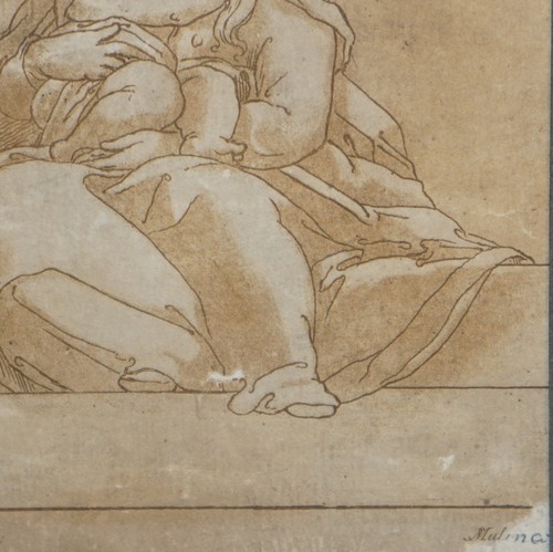 VERGINE CON BAMBINO- ANTICA ACQUAFORTE CON CORNICE- INCISIONE- MADONNA - Picture 5 of 6
