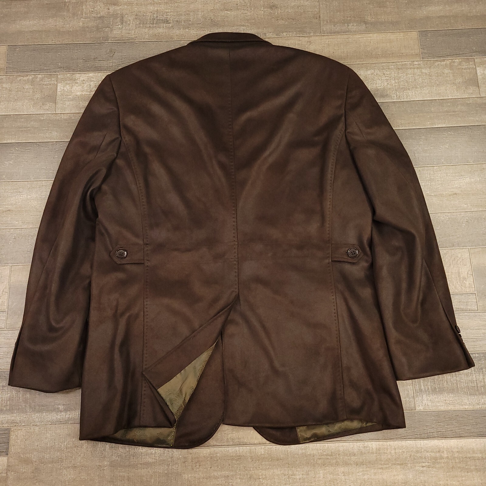 Mantoni Blazer Mens Large Brown Faux Leather Sport Coat 2 Button Casual