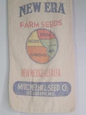 Rare New Era Farm Seeds Cloth Bag Sack New Mexico Alfalfa St Joeseph MO  River