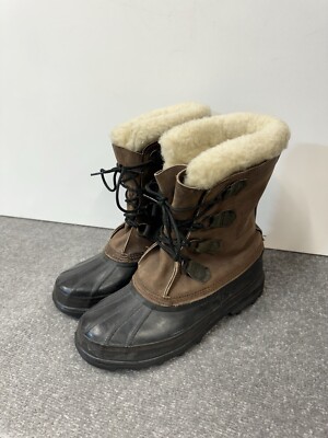Sorel Boots Mens 9 Brown Leather Big Horn Felt Kaufman Snow  display picture 1