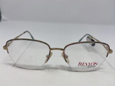 REVLON EYEGLASSES FRAME 1003 GOLD/ROSE 55-17-130 HALF RIM HT20