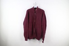 Vtg 90s LL Bean Mens XL Faded Heavyweight Ribbed Knit Full Zip Cardigan Sweater