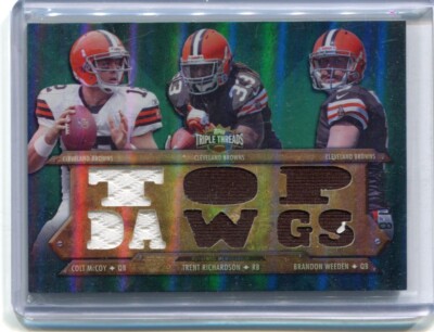 2012 Triple Threads COLT McCOY Trent Richardson BRANDON WEEDEN Jersey BROWNS /18