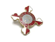 Decus Et Praesidium 5 Pin Red & White Cross Shape Gold Tone