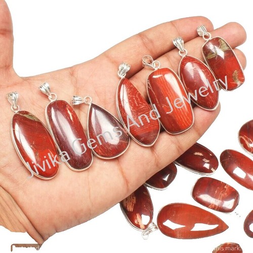 42x38x10mm Natural Plum Blossom Jasper Freeform Heigth Holes