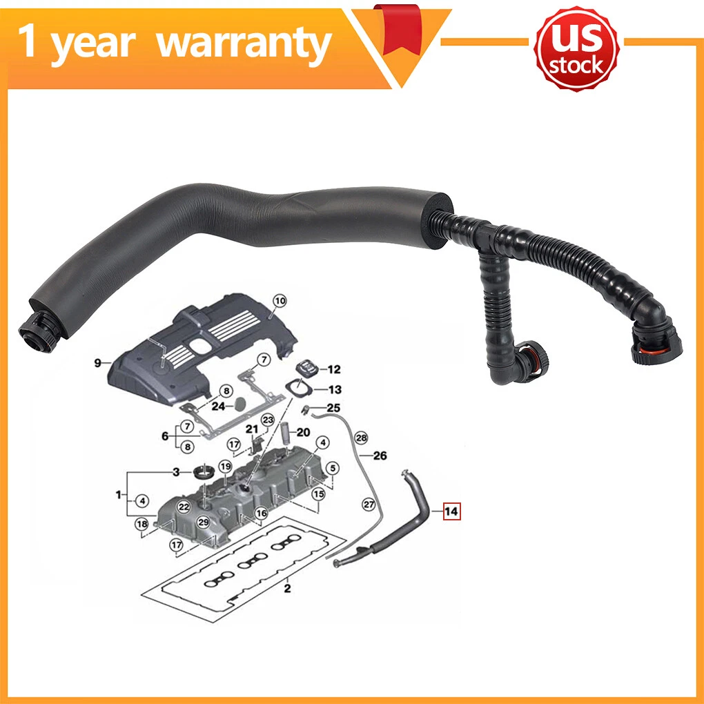PCV Crankcase Vent Hose 11157559528 for BMW E90 E92 325i 330i E66  
