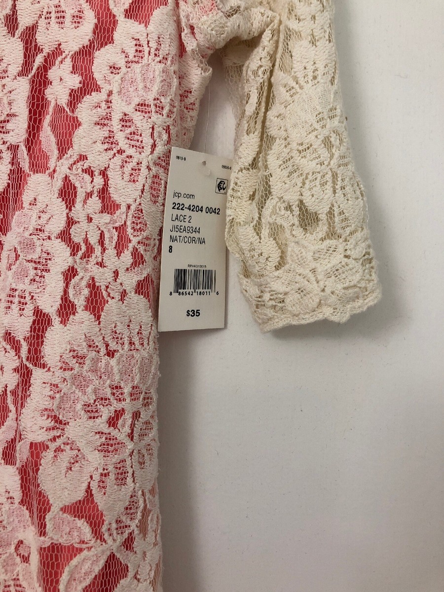 B. Smart Dress Ivory Cream Lace With Coral Size 8 | eBay