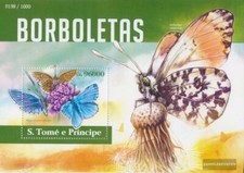 Sao Tome e Principe bloc-feuillet 1117 neuf avec gomme originale 2015 Papillons