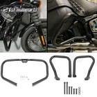 Front Rear Crash Bar Engine Guard For Harley Softail Heritage Classic FLHCS FLDE