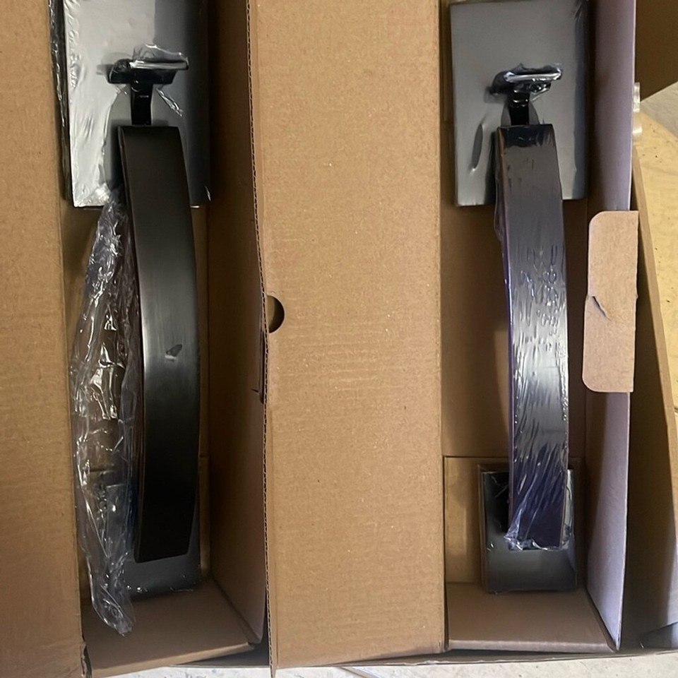 NEW Double Front Door Entry Handle & Deadbolt Lock SetOil Rubbed