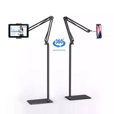 69" 360° Rotation Phone Tablet Floor Stand Holder Adjustable Height Flexible Arm