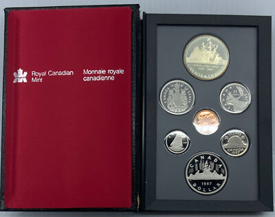 1987 CANADA 400Y DAVIS STRAIT Ship PROOF 7 Coin Set 1 is Silver