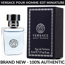 VERSACE Pour Homme Eau de Toilette Men's Cologne 0.17 oz / 5ml Miniature Bottle
