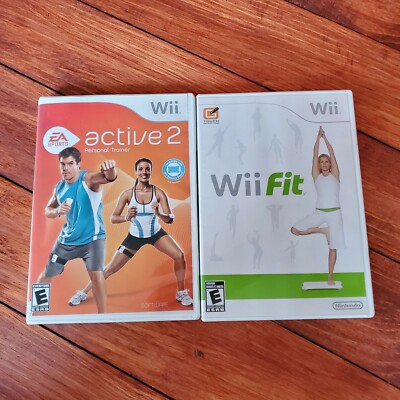 Wii Fit & Sports Active 2 Games  (Nintendo Wii, 2010) Complete Fitness