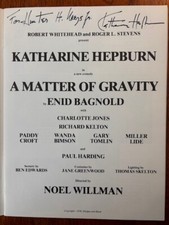 Vintage 1980 Katherine Hepburn Inscribed Signed Stage Program + Sec. Letter 
