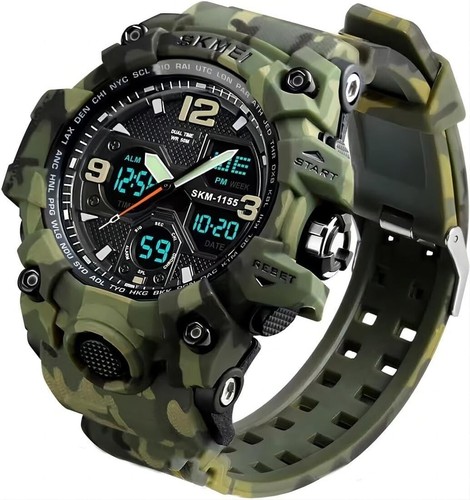 Men's Analog Military Sports Watch Waterproof Dual Timezone LED Backlight - Picture 3 of 11