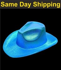 Sparkly Iridescent Glitter Space Cowboy Hat By Party Glowz