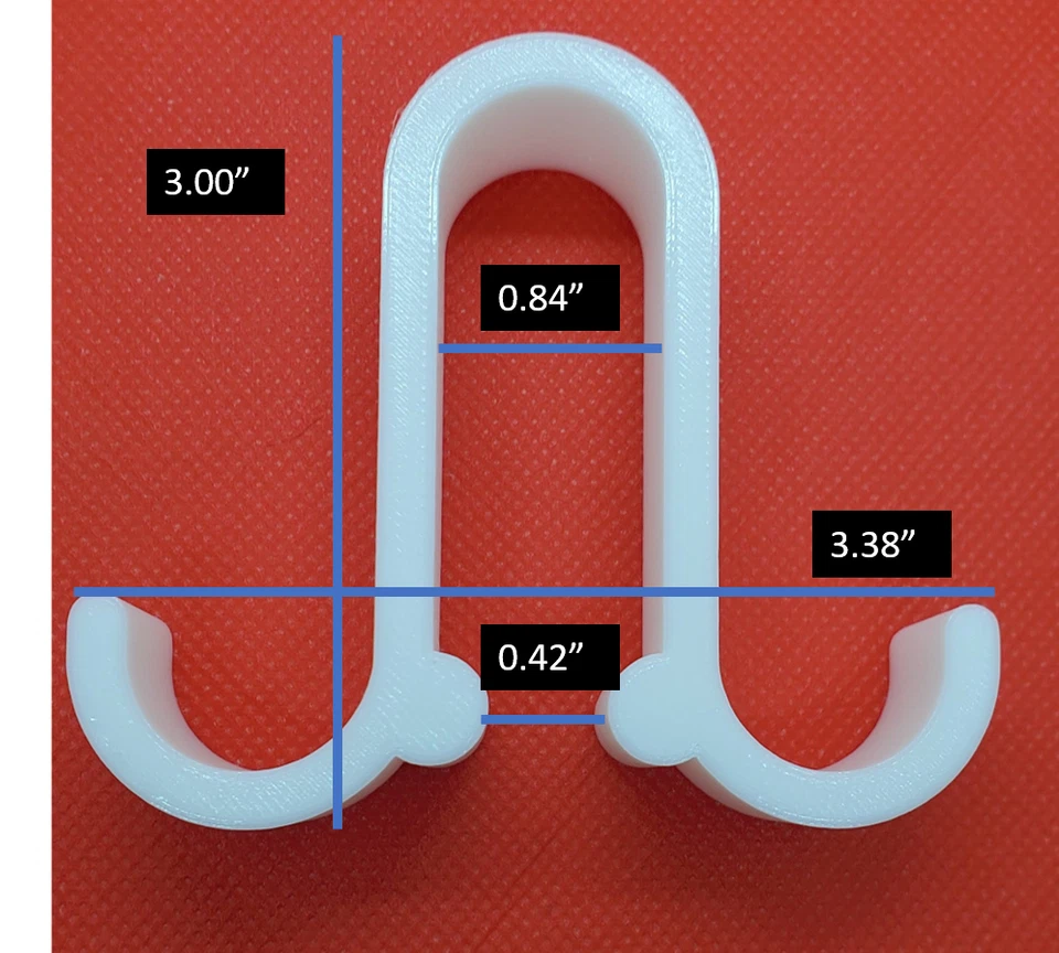 Juego de 2 perchas de toalla de baño blancas para puerta de ducha o gancho lateral sobre vidrio Foto 4 de 4