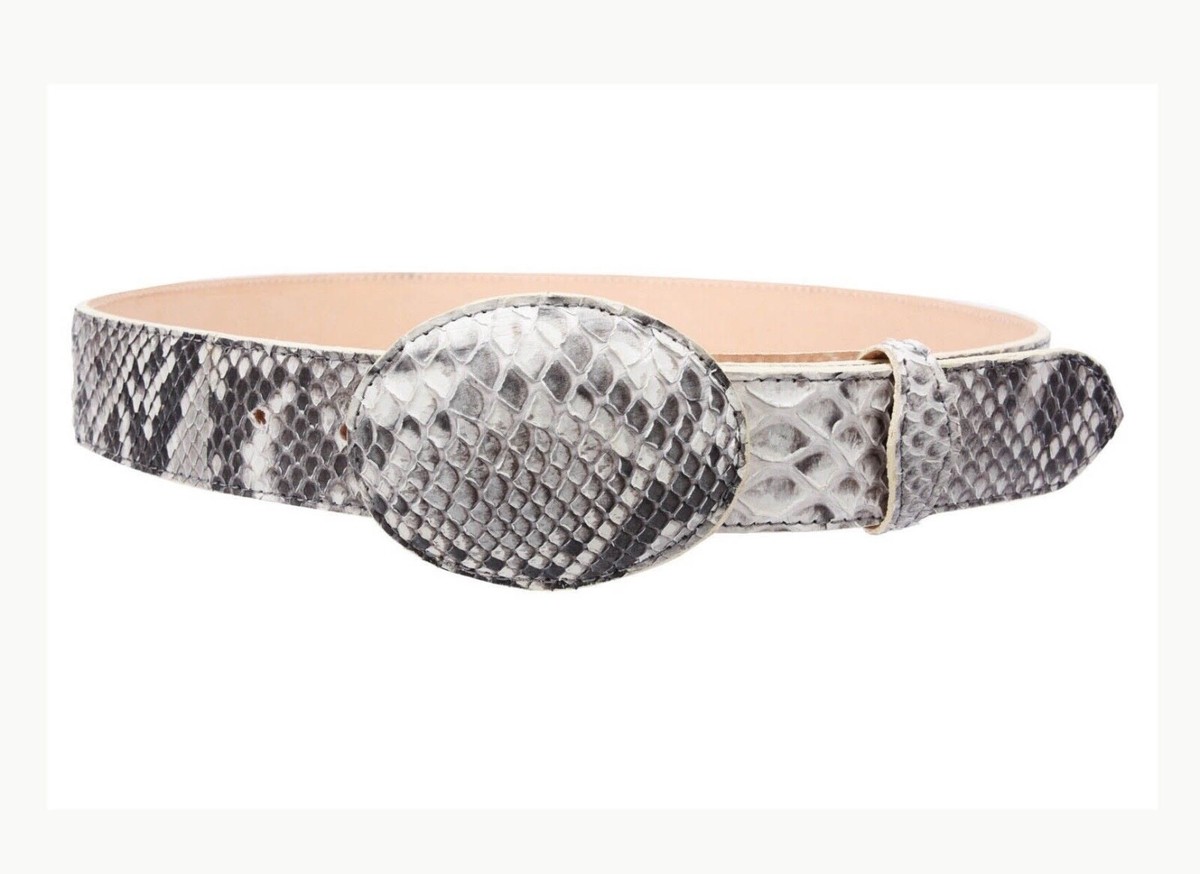 Genuine Python Leather Belt Natural With Leather Lining Genuine