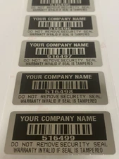 [QTY 100] CUSTOM PRINTED BLACK TAMPER EVIDENT VOID LABELS STICKERS SEALS