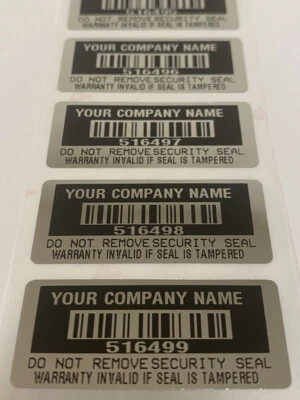 LABELOGIX [QTY 100] CUSTOM PRINTED BLACK TAMPER EVIDENT VOID LABELS STICKERS SEALS