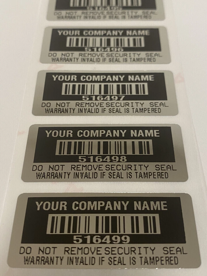 LABELOGIX [QTY 1000] CUSTOM PRINTED BLACK TAMPER EVIDENT VOID LABELS STICKERS SEALS