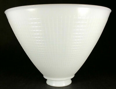 Lamp Shade IES Style Reflector Milk Glass White 8" Fine Weave Waffle Floor Table 